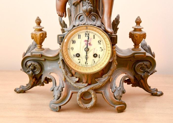 Art Nouveau Mantle Clock with Cherub 
