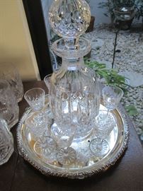 WATERFORD DECANTER W/6 CORDIALS  $75