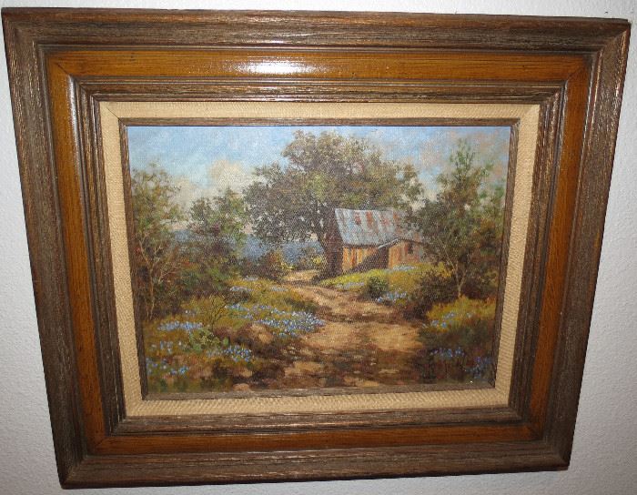 R. Moody Oil Painting signed 1982. Texas Bluebonnets