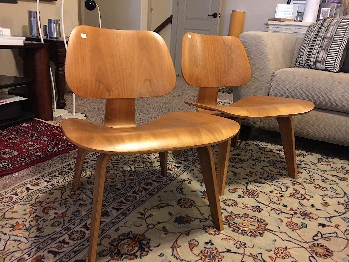 Pair of Eames (LCW) Molded Plywood Chairs. 2004