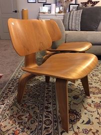 Pair of Eames (LCW) Molded Plywood Chairs. 2004