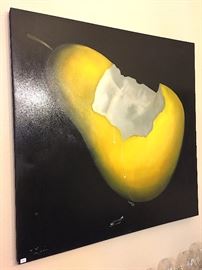 Large original Oil of PEAR. Artist not known. 