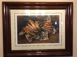 Beautiful assortment of Original Still life watercolors by Mexican Artist Ariel Cruz Plata.