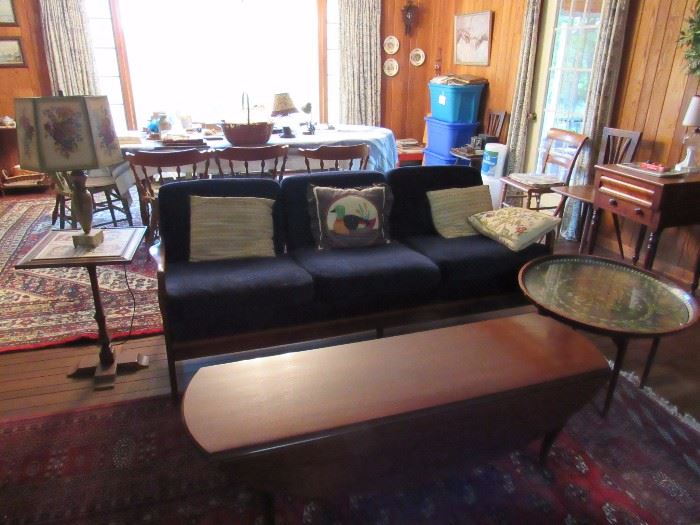 Mid Century Modern Sofa, Drop Leaf Coffee Table