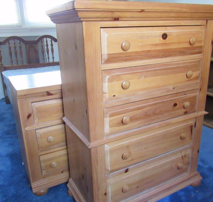 Natural knotty pine dressers