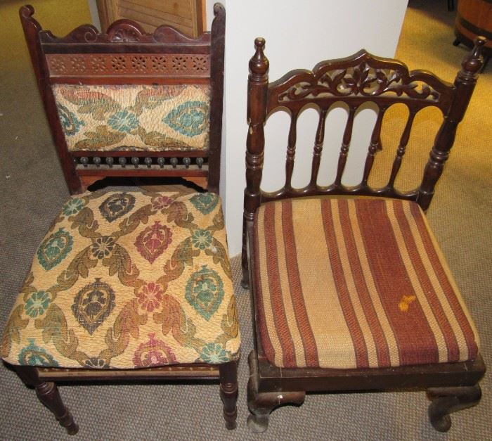 Carved victorian chairs