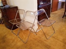 Vintage 1960s Castelli lucite folding chairs