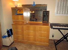 Basement:  Dresser & Side table, Lamp, Clock