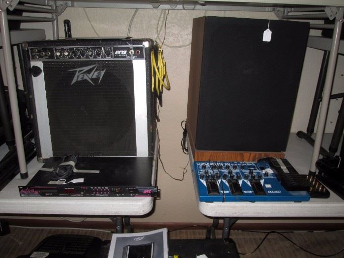 Basement: ART Multi-Verb III, Peavey Artist VT series 115BW, Klipsch mx80, Bose me-50