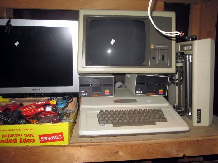 Garage: Apple 2 Plus Computer w/2 Drives & Printer (As Is)