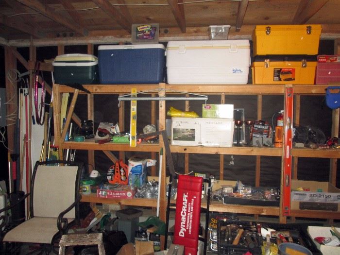 Garage: Coolers, Tools Boxes