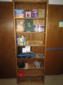Upstairs Bedroom Right: Shelf Unit, Brother P-Touch PT-20/25 Label Machine, CD's, Velcro, Kids Books