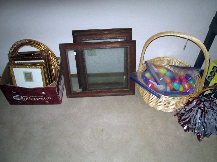 UpStairs Center Bedroom: Picture Frames, Plastic Easter Eggs