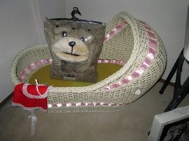 UpStairs Center Bedroom:  (Close Up) Bassinet , Animal Blanket