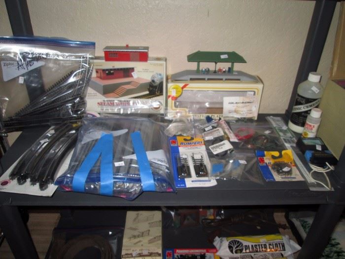 Basement: Atlas Track, Bachmann Track, Wiring, Liquid Smoke, Screws, Track ends