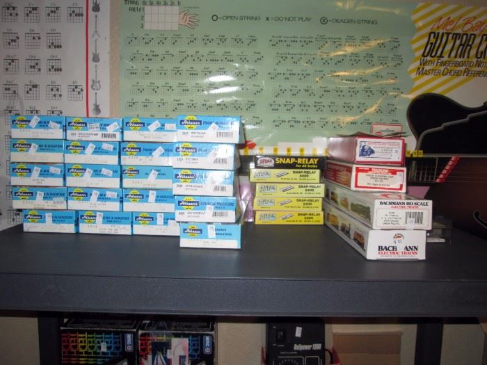 Basement: HO Athearn Empty Boxes (good shape but, empty), Snap-Relay (empty) Bachmann (empty)