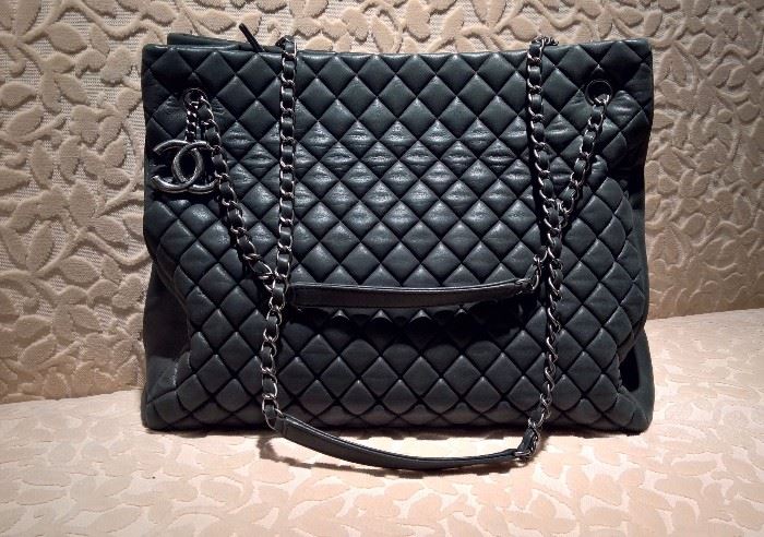 #7  CHANEL Caviar Quilted TOTE SHOPPING BAG  Medium Grey     