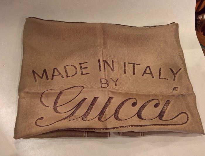 CL 45  - Gucci Brown Monogram Silk Scarf    New   