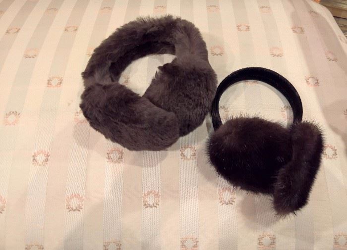 3V  - Brown Fur Ear Muffs with Fur Band                                                   3V  - Brown Fur Ear Muffs 
