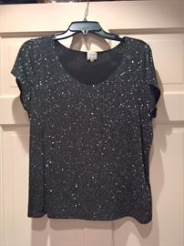 3V  - Armani Sparkle Shell  with Sleeves  Size 16