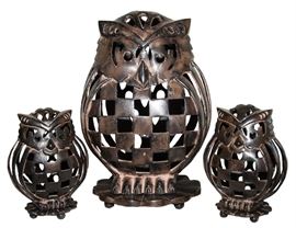 Mackenzie Child Owl Candle Holders