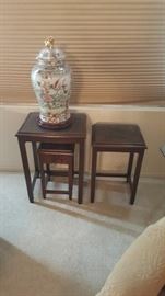 Carved stacking tables