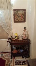 Beautiful rosewood tea cart