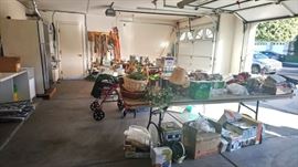 A packed garage full of items!