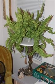 Beautiful marble-topped plant display