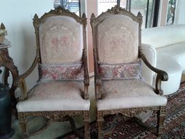 2 tall Regency antique chairs