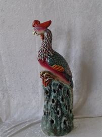 Early 1900's Phoenix Porcelain Figure Famillie Rose