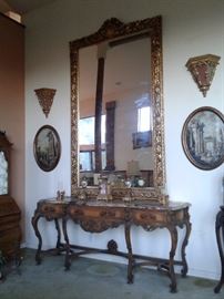 Huge Wood Carved Mirror( 6' by 10') ornate Rococo frame design