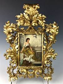 KPM Plaque with Ornate Florentine Frame, late 19th century