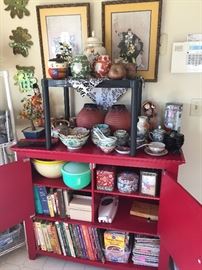 Asian decor, serving pieces, cookbooks
