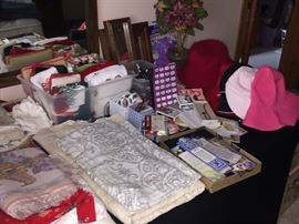 Linens, office supplies 