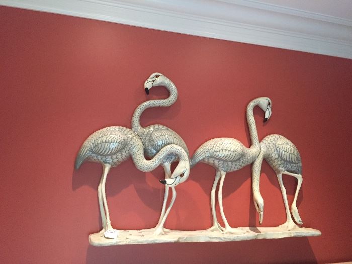 flamingo wall plaques