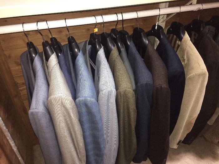 Racks of designer men's suit coats