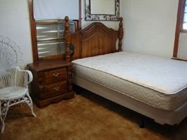 1970s Style Bedroom Set, great for painting, Queen Bed, Night Stand, Dresser with Mirror and chest of drawers