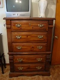 1970s Style Bedroom Set, great for painting, Queen Bed, Night Stand, Dresser with Mirror and chest of drawers