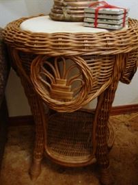 Wicker End Table