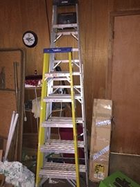 Tall Step Ladders, Aluminum  and Fiberglass