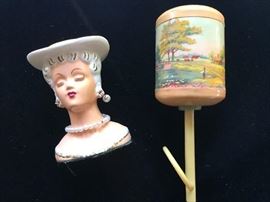 Celluloid rattle
Hat pin catcher