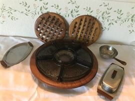 Lots of fun mid century serving items