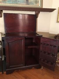 Antique,  Mahogany Home Bar Cabinet on Casters,                  Beautiful Piece and Excellent Condition for Her Age.           Circa Late 1800s