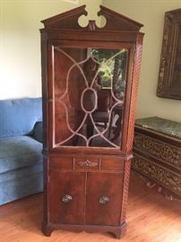 Vintage Mahogany Corner Cabinet