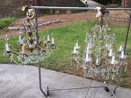 Left - 8 Socket Chandelier,  24" Dia                                                                                    Right - 13 Socket Chandelier,  32" Dia