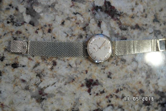 14K Omega with Second Hand, 14K mesh Band