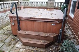 Hot Springs Grandee Hot Tub
It is up and operational as we speak
It is around 4 years old 
It is a salt water hot tub
It has been serviced by Ardverson in Crystal Lake