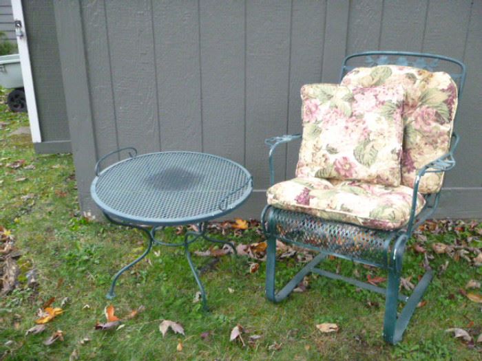  Wrought Iron Table with Chair  http://www.ctonlineauctions.com/detail.asp?id=652587