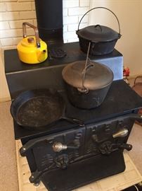 Cast iron pots and pan - fireplace NOT for sale